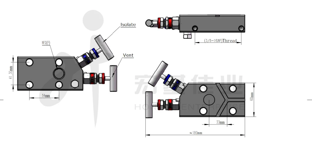 Stainless Steel Coplanar Type Two-Valve Manifold