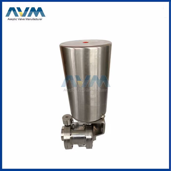Válvula de prova de mistura manual sanitária Ss 316L Válvula de borboleta soldada